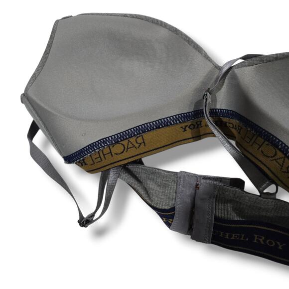 Rachel Roy Women’s Seamless Gray Logo Bra 34B Stretch Comfort Wireless - Picture 3 of 6